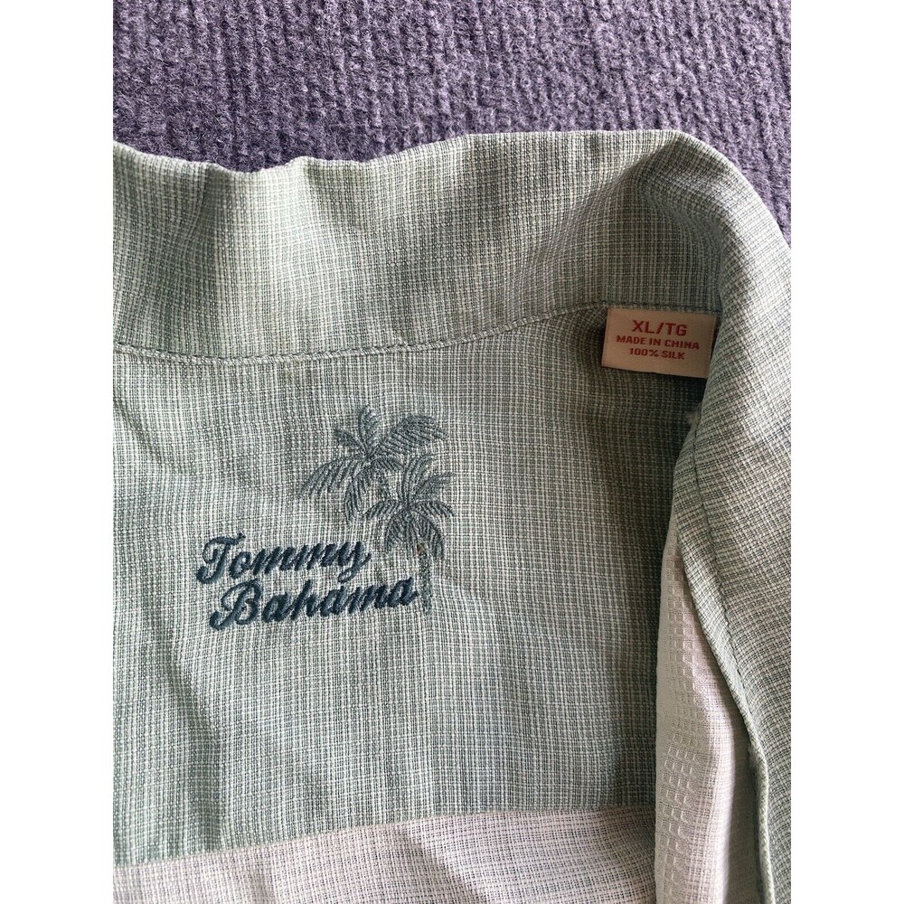Tommy Bahama Men's Green Mint Tourquoise  Silk Hawaiian Aloha Button Up Size XL - Picture 3 of 7